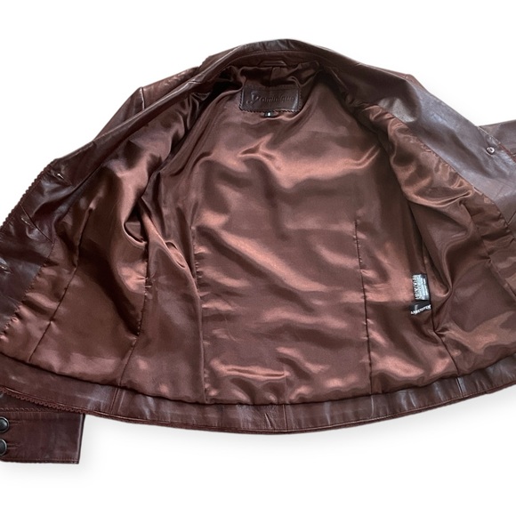 Vintage Dominique Rich Brown Leather Jacket - Picture 7 of 16